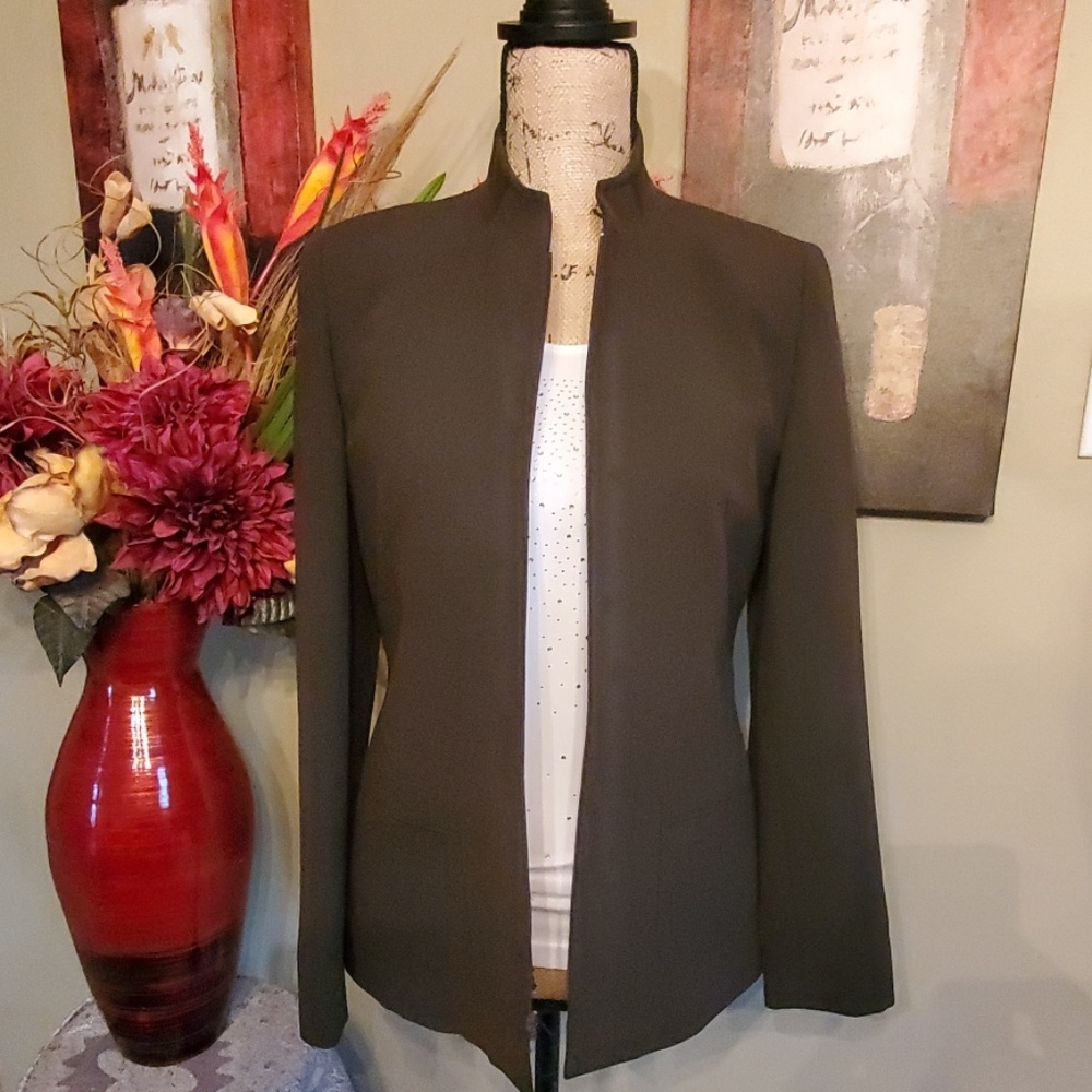 Kasper Dark Olive Pant Suit, Size 4